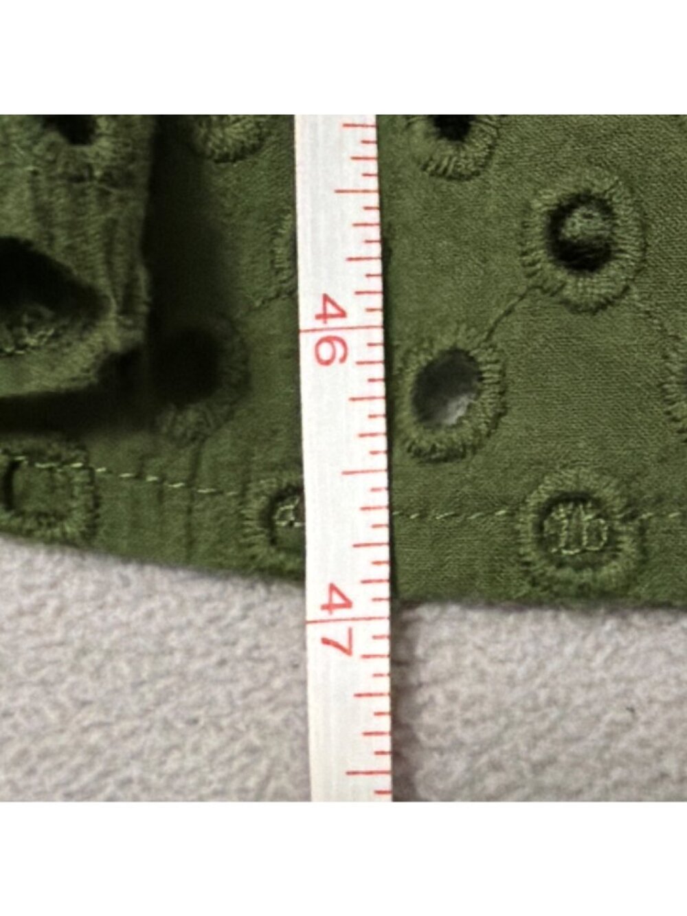 PrettyGarden XL Green Eyelet Midi Dress With Ruffle Sleeves & Smocked Bodice - Picture 5 of 5